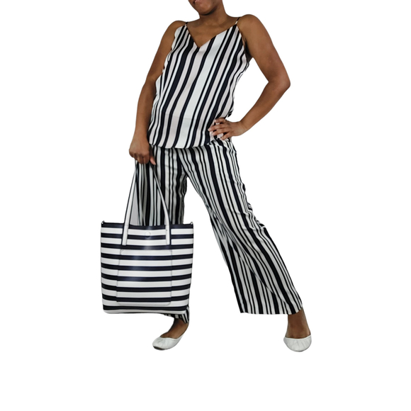 Blue & White Stripe Tote Bag - Picture 1 of 12